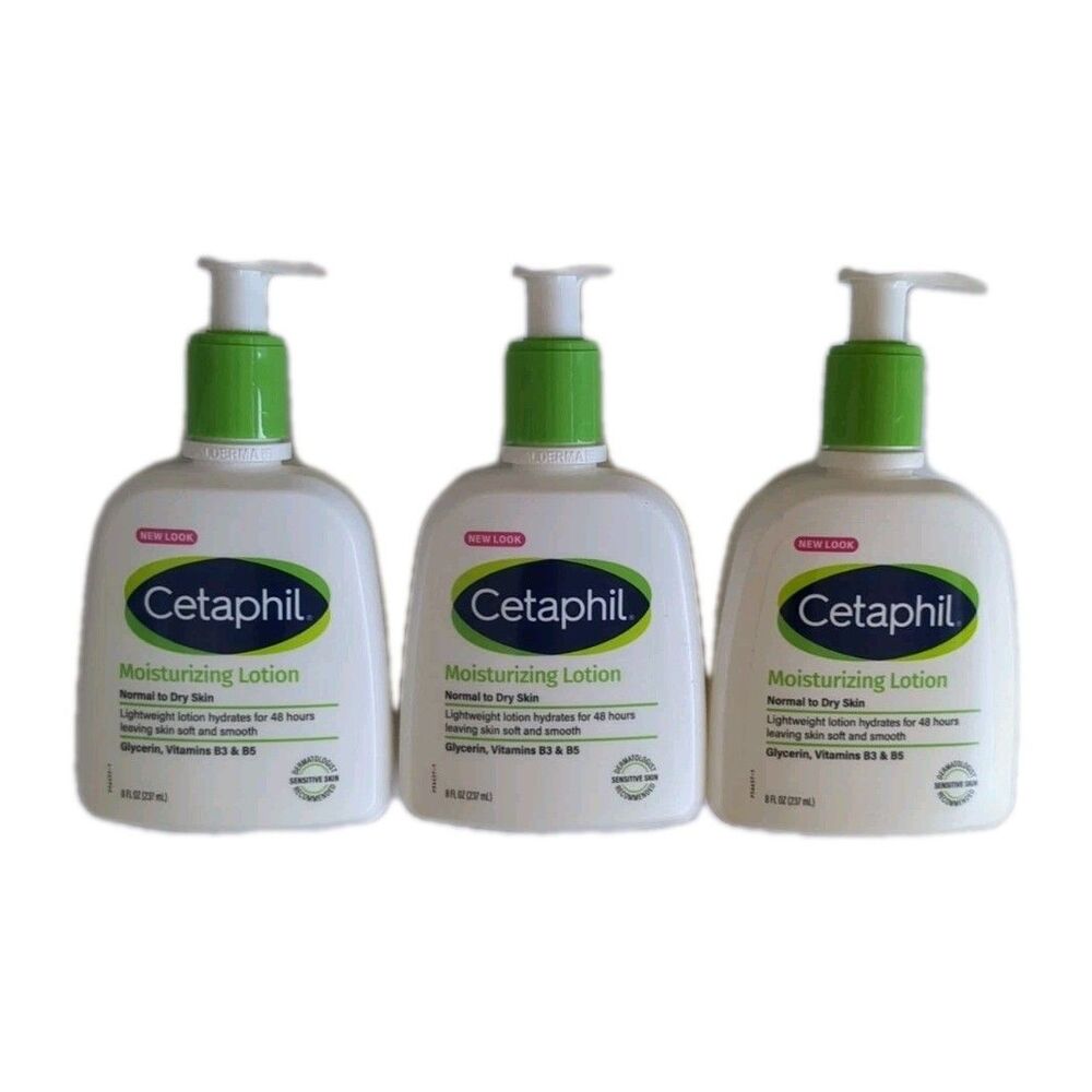 3 Bottles Cetaphil Moisturizing Lotion Niacinamide, Vitamin B3 & B5 Face & Body
